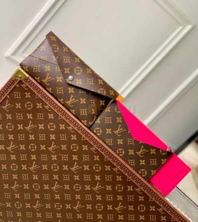 LOUIS VUITTON LV M12359 KIRIGAMI WALLET ROSE RED MONOGRAM COATED CANVAS LEATHER 23×11×2CM MASTER QUALITY